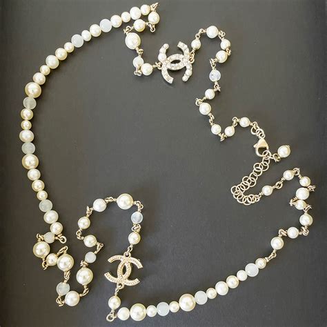 chanel cc necklace silver|cost of chanel pearl necklace.